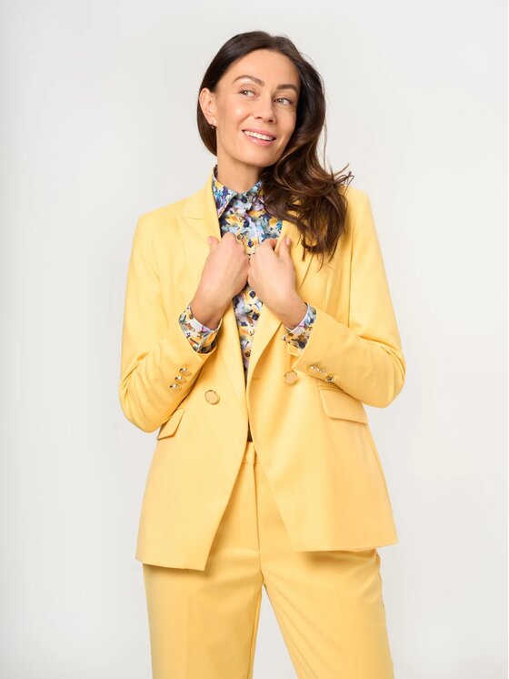 Willsoor Willsoor Marynarka 68228 Żółty Slim Fit