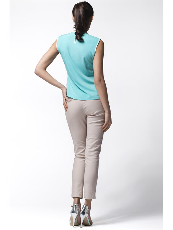 Awama Awama Bluzka A024 Niebieski Basic Fit
