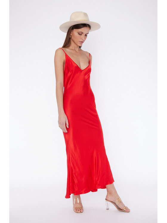 RÊVER DE MOI RÊVER DE MOI Sukienka codzienna CENIT RED MIDI DRESS Czerwony Slim Fit