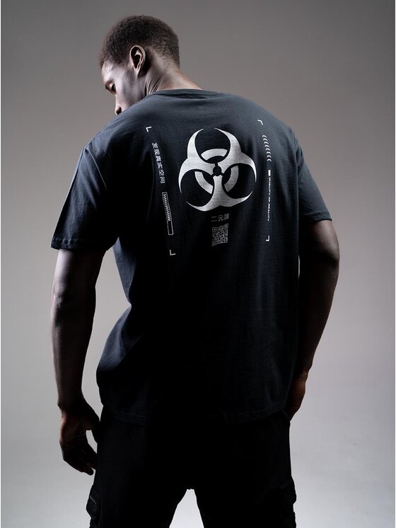 Point X Point X T-Shirt Koszulka Z Krótkim Rękawem Męska Czarna Point X Biohazard M Czarny Regular Fit