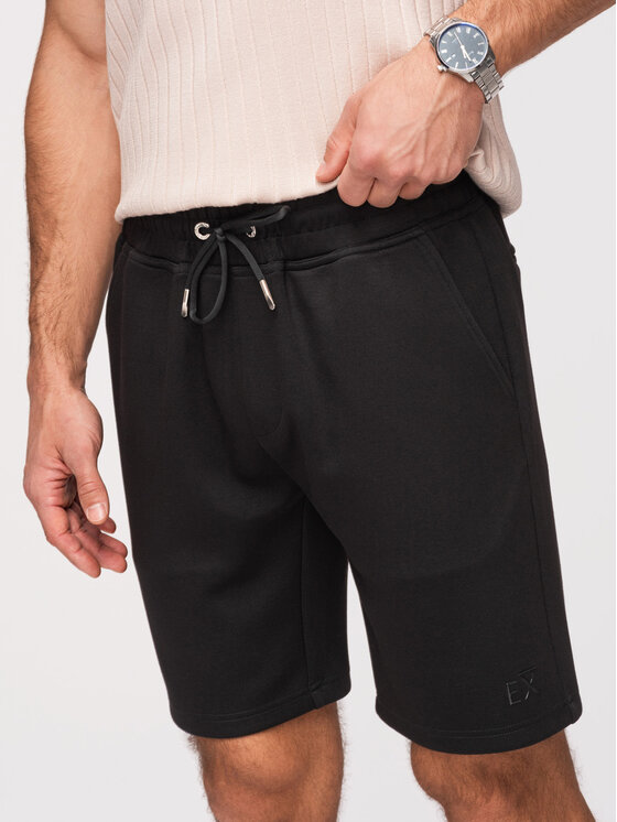 Ombre Ombre Szorty materiałowe OM-SRBC-0153 Czarny Regular Fit