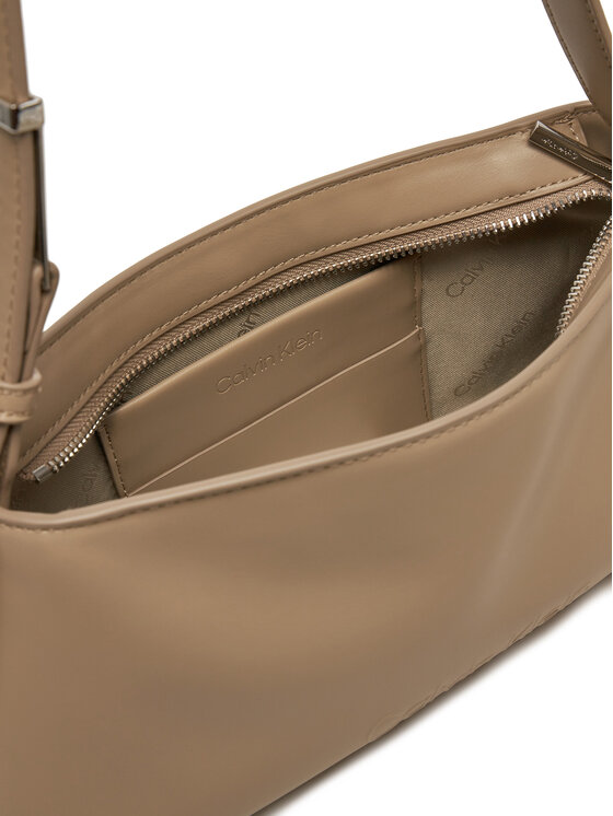 Calvin Klein Calvin Klein Torebka Embossed Logo Shoulder Bag K60K612550 Beżowy