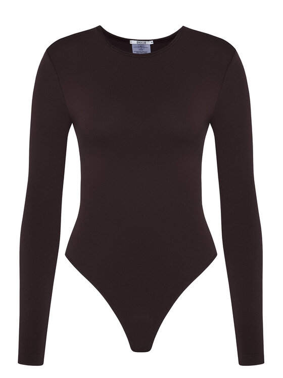 Wolford Wolford Боди Berlin 75087 Кафяв Slim Fit