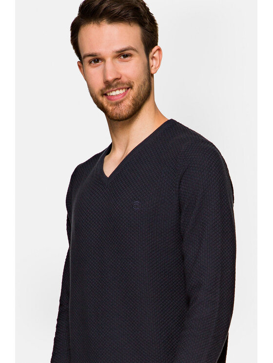 Lancerto Lancerto Sweter Xander Granatowy Regular Fit