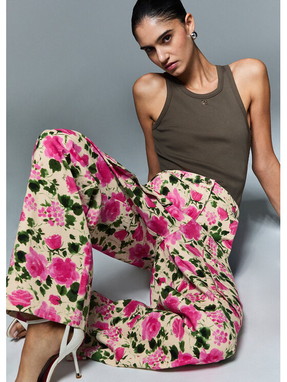 Liu Jo Liu Jo Spodnie materiałowe WA6125T433AP9382 Różowy Loose Fit