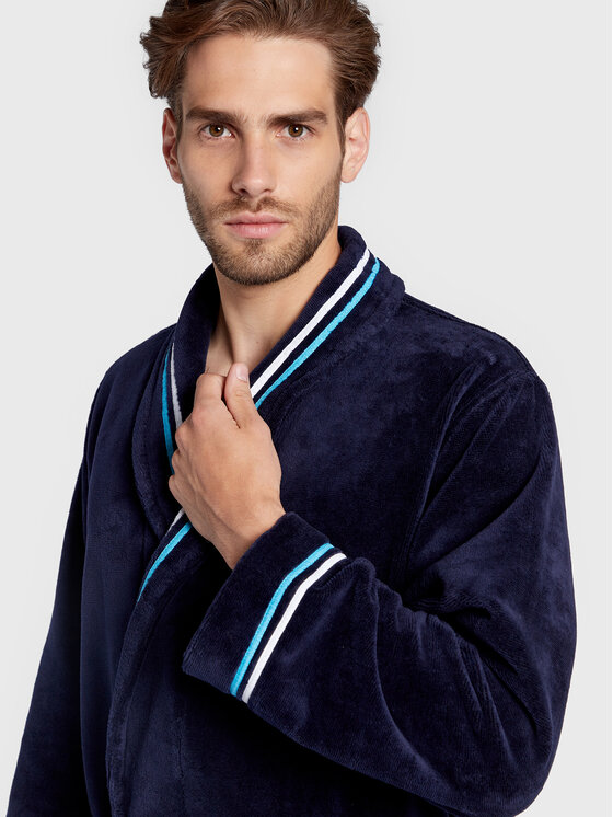 HOM HOM Bademantel Transat 402443 Dunkelblau