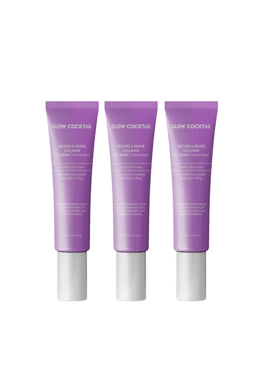 Glow Cocktail Glow Cocktail 3 x krem pod oczy Restore & Revive Collagen 15 ml Zestaw do pielęgnacji skóry