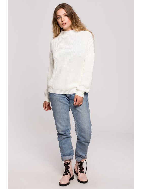 BeWear BeWear Sweter BK078 Écru Modern Fit