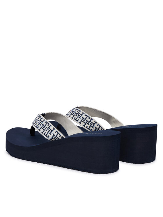 Tommy Hilfiger Tommy Hilfiger Japonke Wedge Summer Sandal Mono FW0FW09698 Mornarsko modra