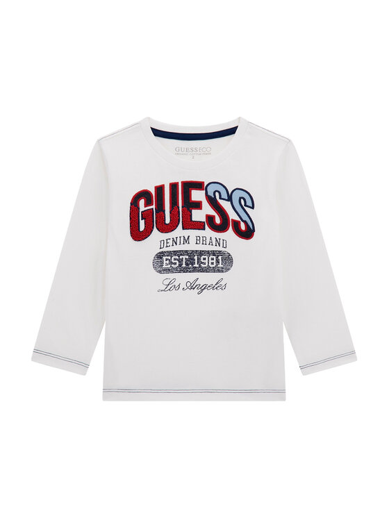 Guess Guess Bluză N5BI06 I3Z14 Alb Regular Fit