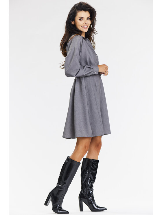 Awama Awama Večerní šaty A668 Šedá Basic Fit