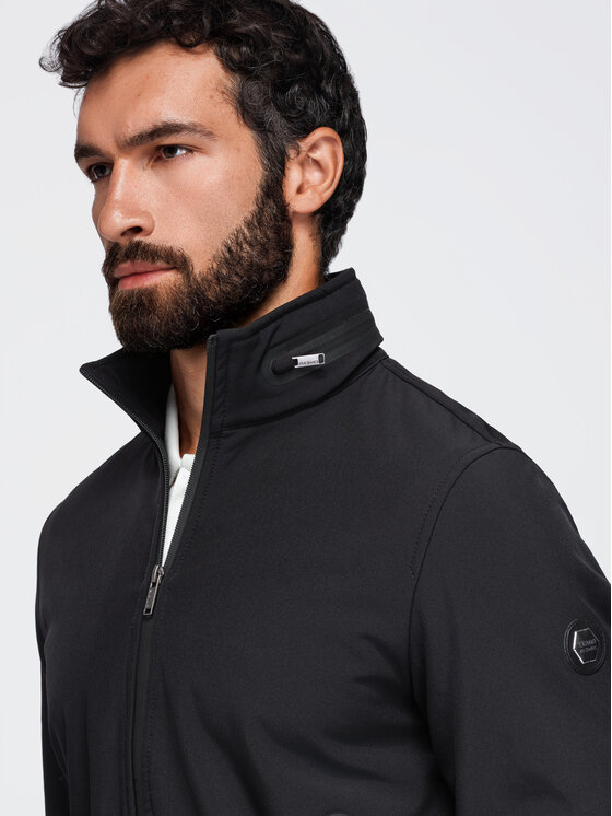 Ombre Ombre Kurtka przejściowa OM-JANP-0233 Czarny Regular Fit