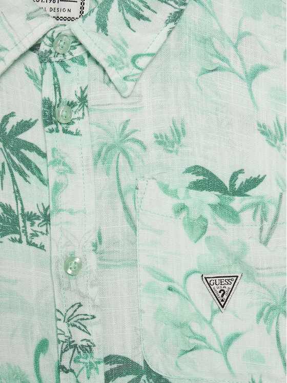 Guess Guess Košeľa L5GH03 WFBT0 Zelená Regular Fit