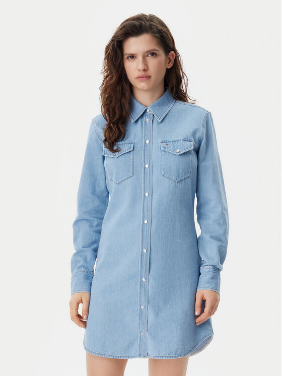Tommy Jeans Tommy Jeans Džínové šaty DW0DW20111 Modrá Regular Fit