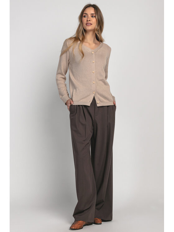 Fobya Fobya Kardigan F1979 Beżowy Basic Fit