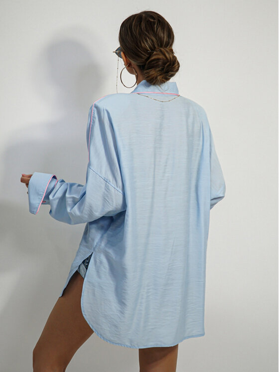 LilaLou LilaLou Košeľa Mimi Modrá Oversize