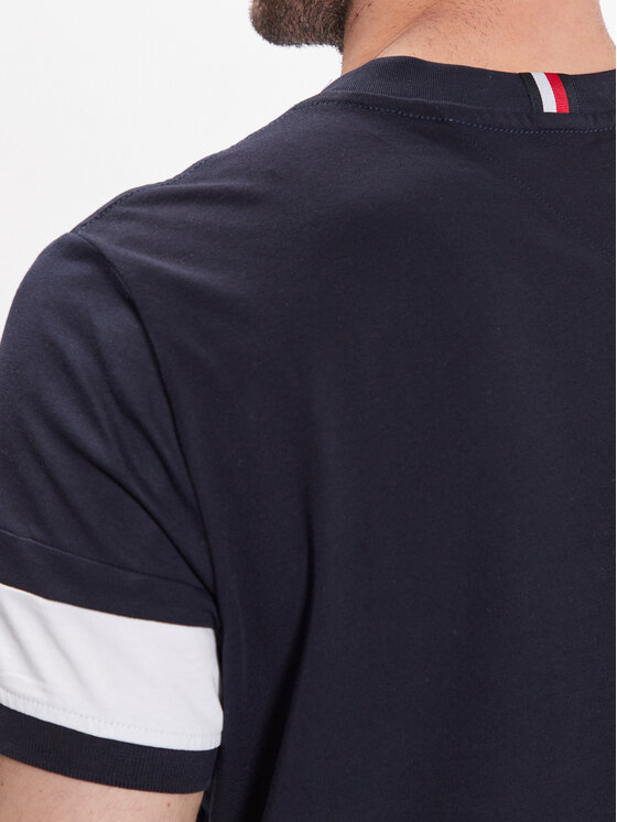 Tommy Hilfiger T-Shirt Colorblock Placement MW0MW29282 Granatowy Slim ...
