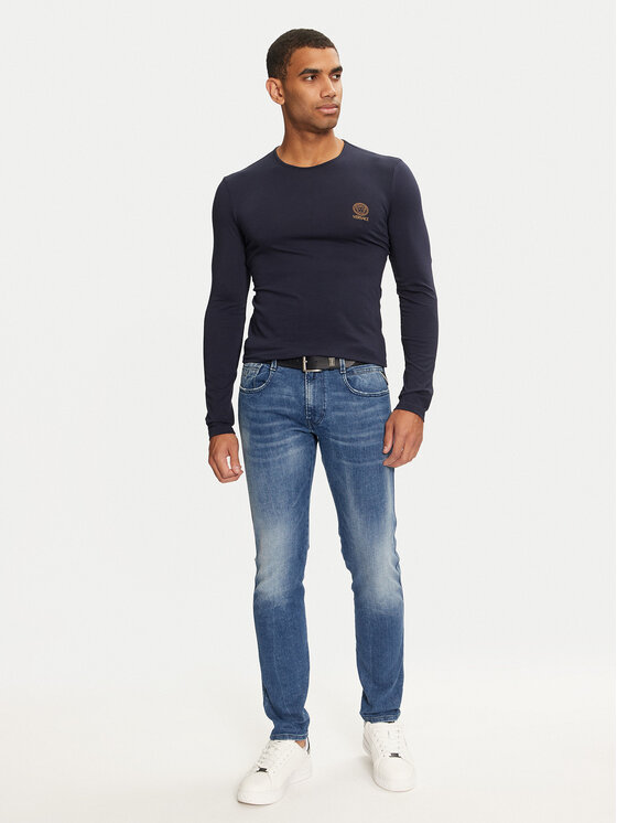 Versace Versace Longsleeve AUU01007 1A1001 Granatowy Regular Fit