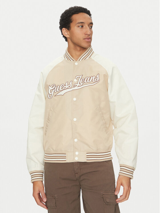 Guess Jeans Bundy bomber M5GL32 WHAA2 Écru Regular Fit