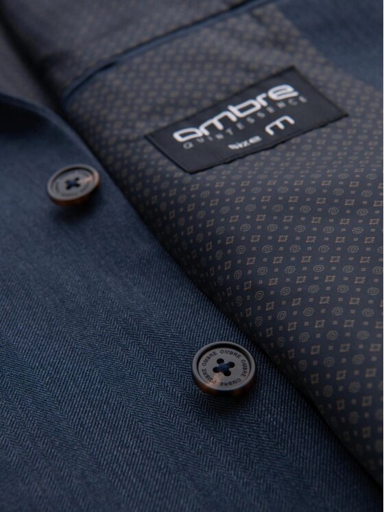 Ombre Ombre Marynarka OM-BLZB-0135 Niebieski Slim Fit