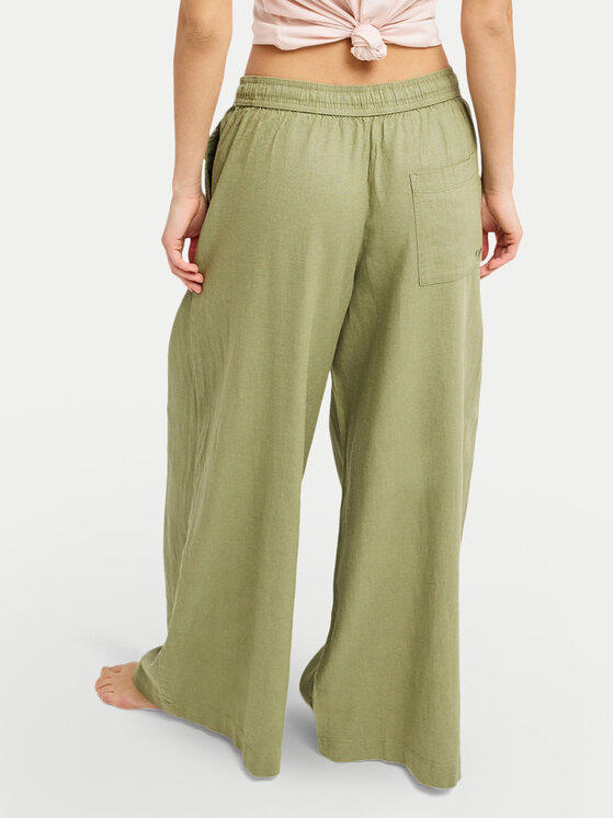 Roxy Roxy Штани з тканини Lekeitio Break ERJNP03545 Зелений Wide Leg