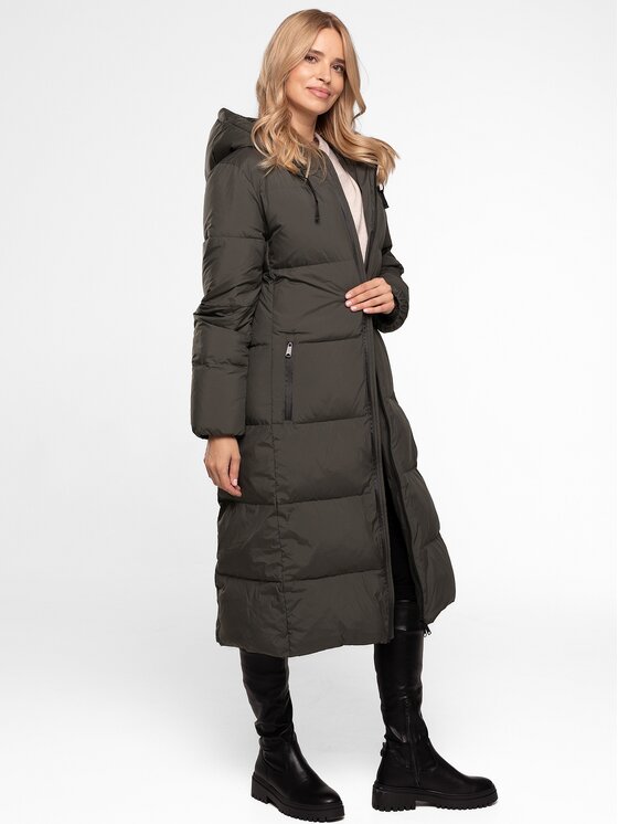 Perso Perso Kurtka damska BLH250869FX Khaki Regular Fit