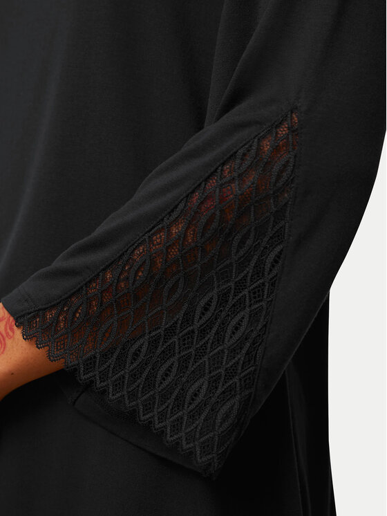 Triumph Triumph Μπλούζα πιτζάμας Aura Spotlight 10221371 Μαύρο Relaxed Fit