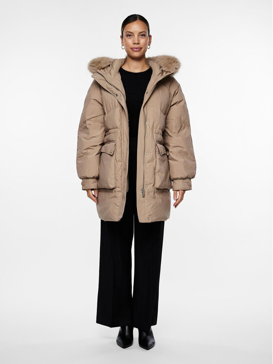 YAS YAS Μπουφάν πουπουλένιο 26031384 Μπεζ Regular Fit