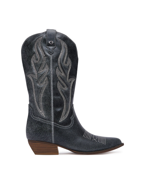 Guess Guess Каубойски обувки FLTLGE LEA11 Черен