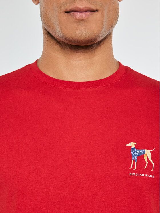 BIG STAR BIG STAR T-Shirt TARON Czerwony Basic Fit