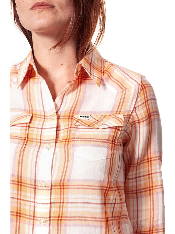 Wrangler Wrangler Camicia WESTERN Arancione Regular Fit