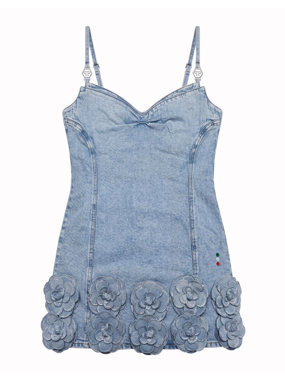 PHILIPP PLEIN PHILIPP PLEIN Sukienka jeansowa 31164 Niebieski Fitted Fit