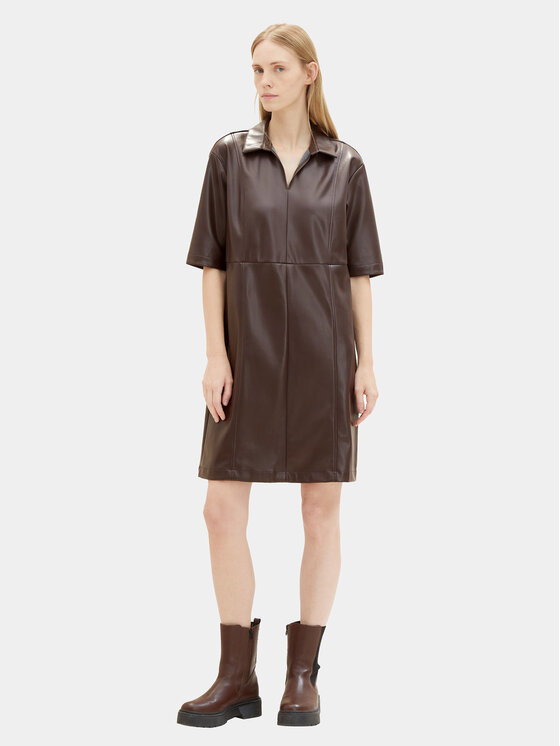 Tom Tailor Tom Tailor Odinė suknelė 1039176 Ruda Regular Fit