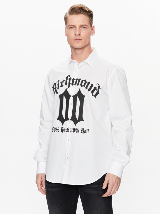 John Richmond John Richmond Marškiniai RMP23011CA Balta Regular Fit