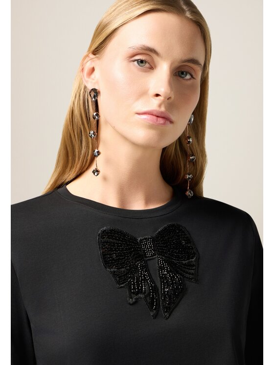 Oltre Oltre T-shirt G038J004502N033 Nero Regular Fit