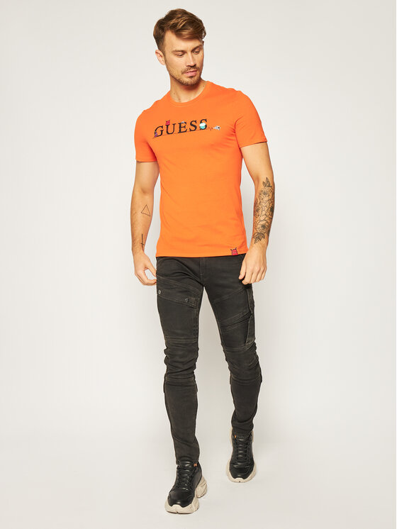 Guess Guess T-Shirt Monster M0YI48 I3Z00 Pomarańczowy Slim Fit