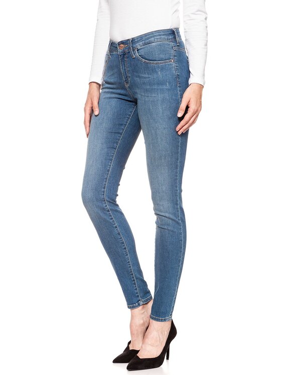 Wrangler Wrangler Jeansy SKINNY Niebieski Skinny Fit