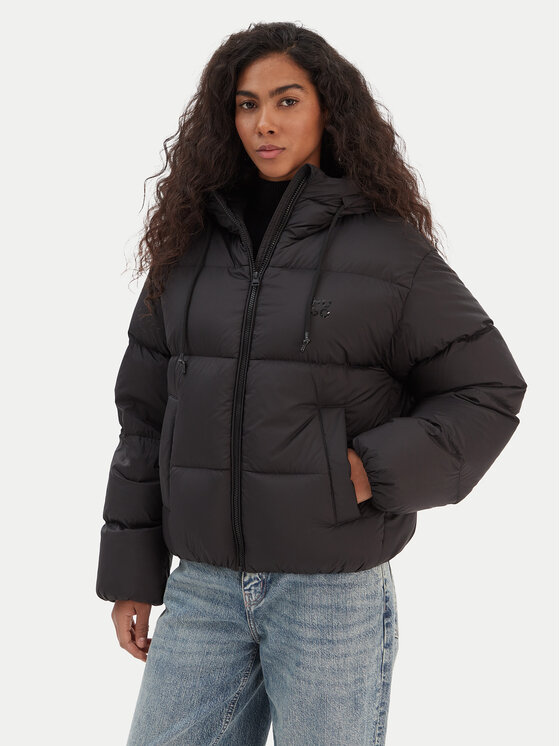 HUGO HUGO Пухено яке Francesca 50546344 Черен Regular Fit