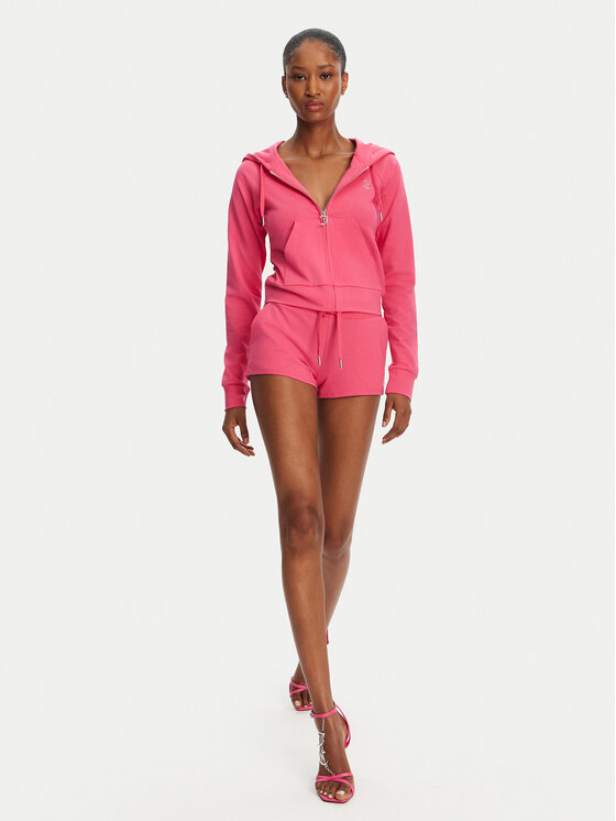 Juicy Couture Juicy Couture Pantaloni scurți sport JCWHS125312 Roz Loose Fit
