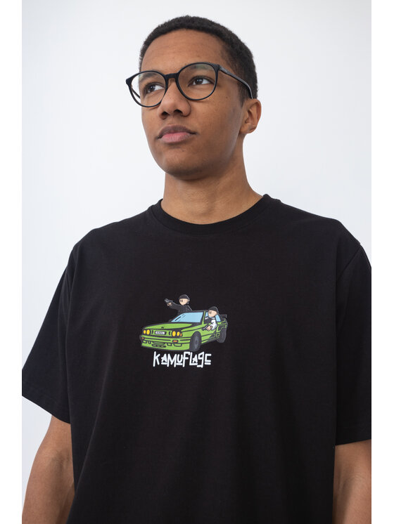 Kamuflage Kamuflage T-Shirt Pull Up Czarny Relaxed Fit