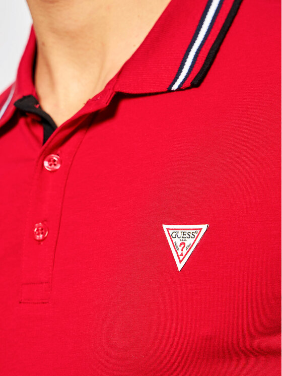 Guess Polo marškinėliai M1RP66 J1311 Raudona Extra Slim Fit • Modivo.lt