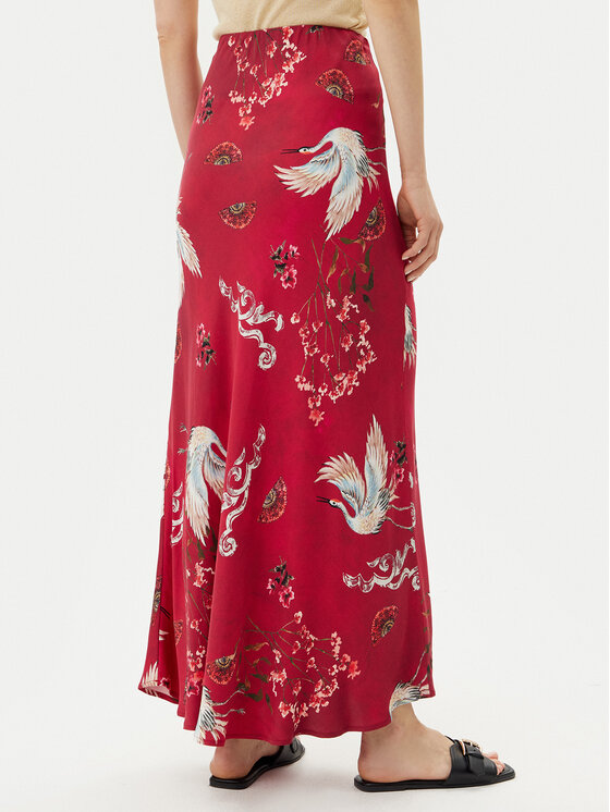 ViCOLO ViCOLO Maxi szoknya TD0472 Bordó Slim Fit