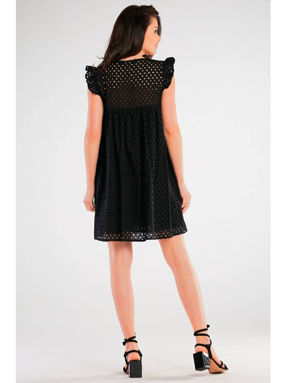 Awama Awama Sukienka letnia A433 Czarny Basic Fit