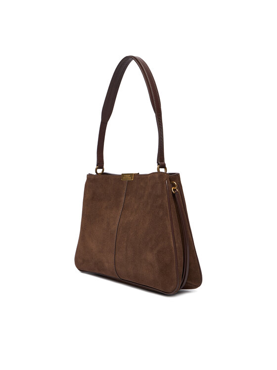Tommy Hilfiger Tommy Hilfiger Ročna torba Casual Leather Shoulder Bag Sued AW0AW18201 Rjava