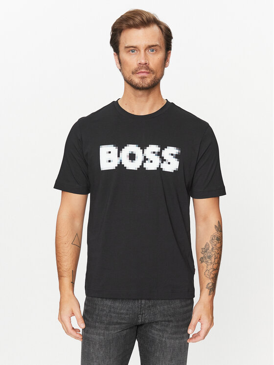 Boss T-krekls Tedigitallogo 50503542 Melns Regular Fit