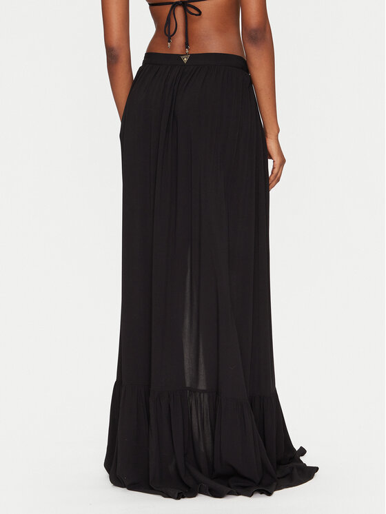 Guess Guess Maxi suknja E5GD05 WH3X2 Crna Regular Fit