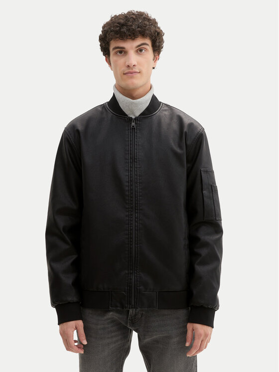Tom Tailor Denim Giacca in similpelle 1041780 Nero Regular Fit, taglia : XXL