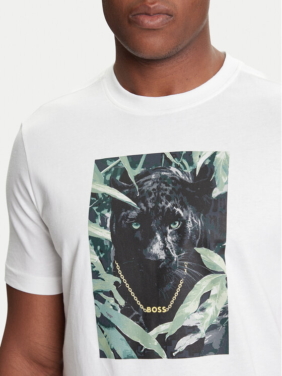 BOSS BOSS Majica Te_Animali 50546362 Bela Regular Fit