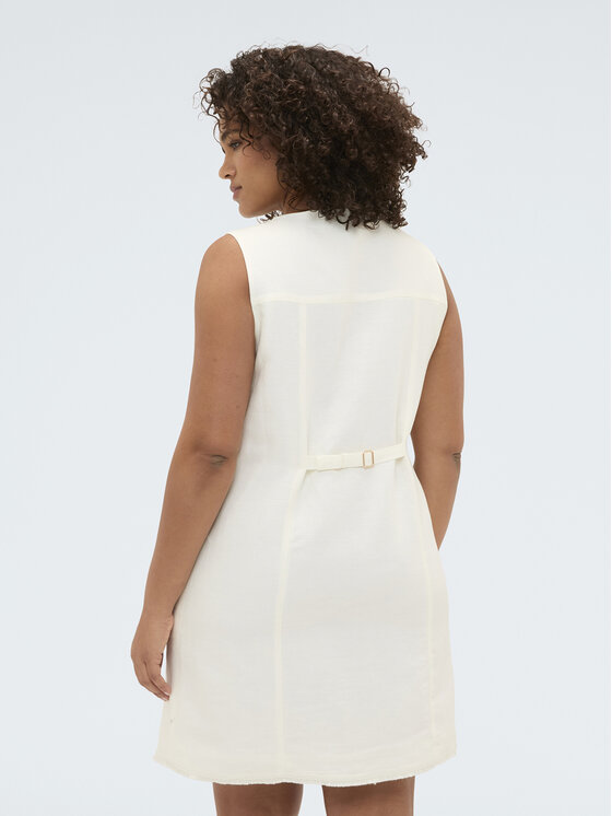 Fiorella Rubino Fiorella Rubino Vestito da giorno 7074T001754N0S1 Bianco Slim Fit