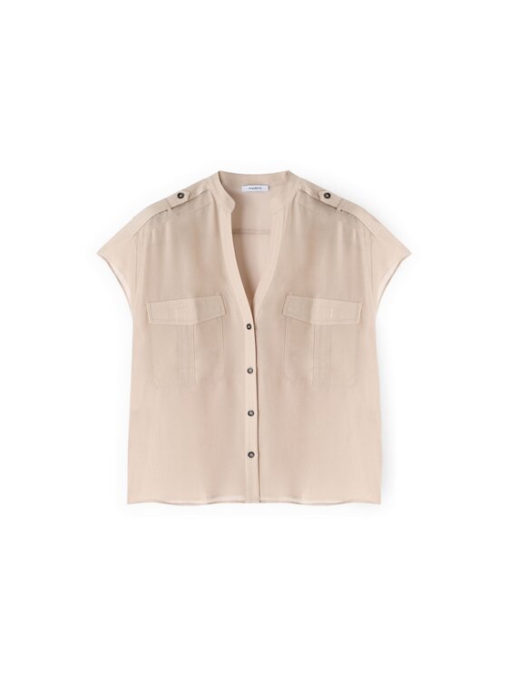 Motivi Motivi Camicia 5223Q001015N002 Crema Boxy Fit